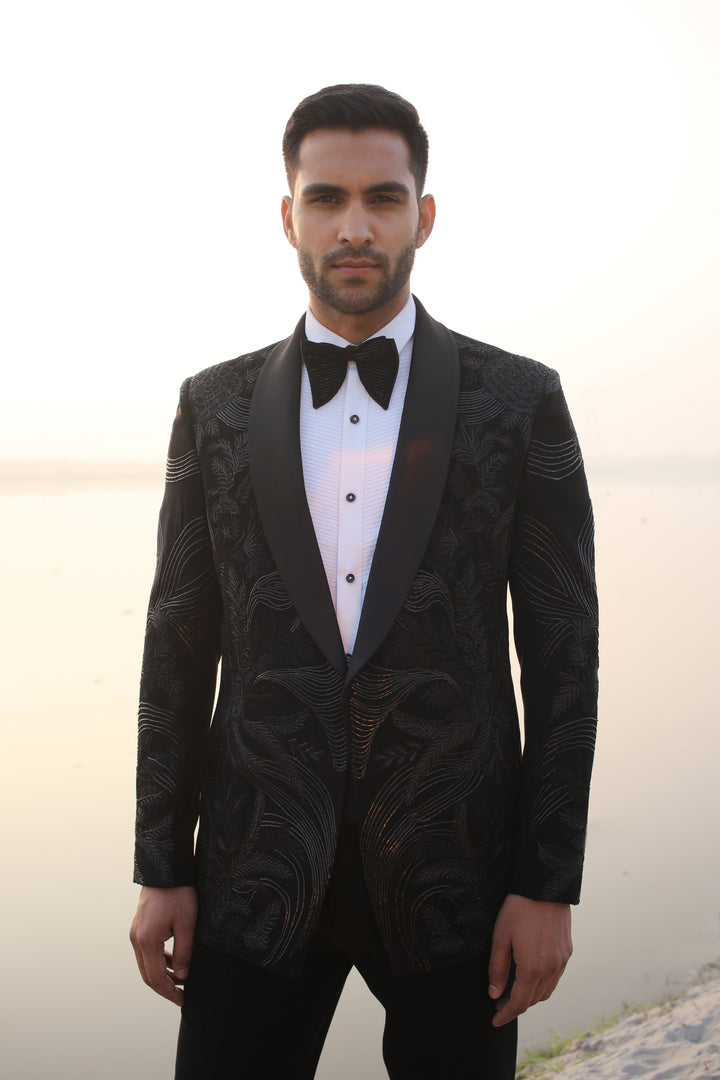 Black Leather Work Tuxedo