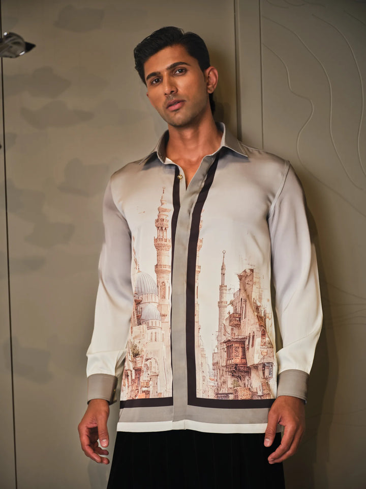 GREEN DIGITAL PRINT SHIRT