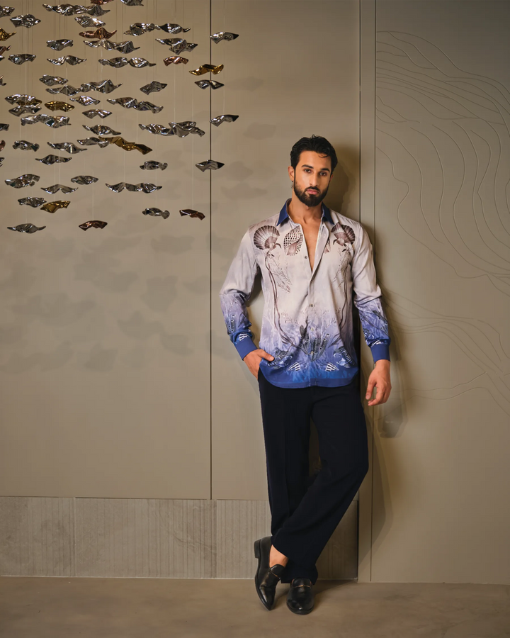 BLUE DIGITAL PRINT SHIRT