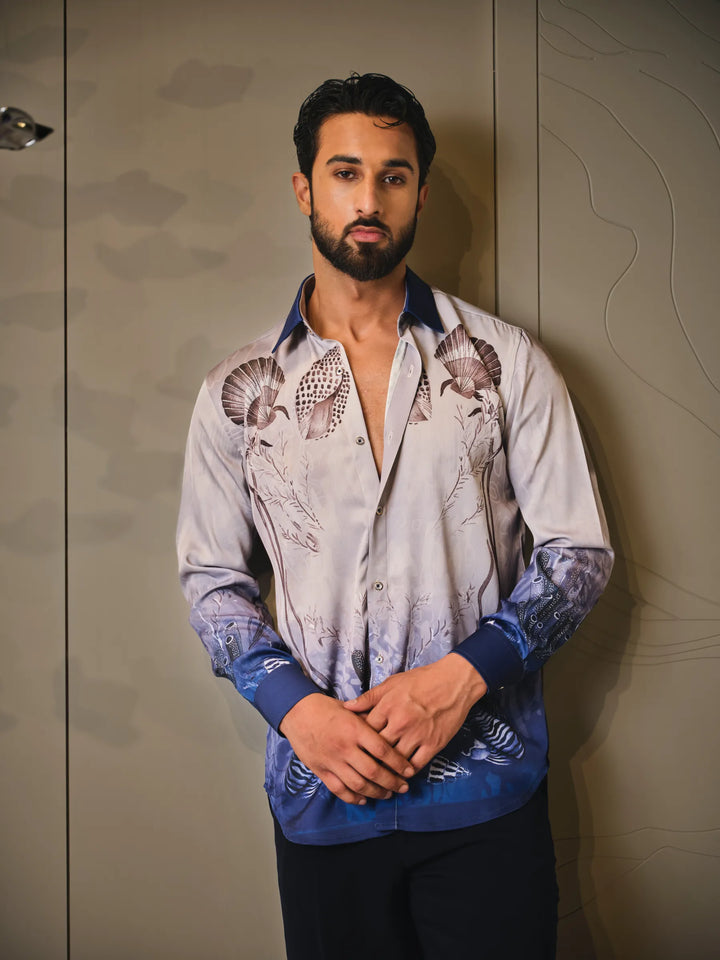 BLUE DIGITAL PRINT SHIRT