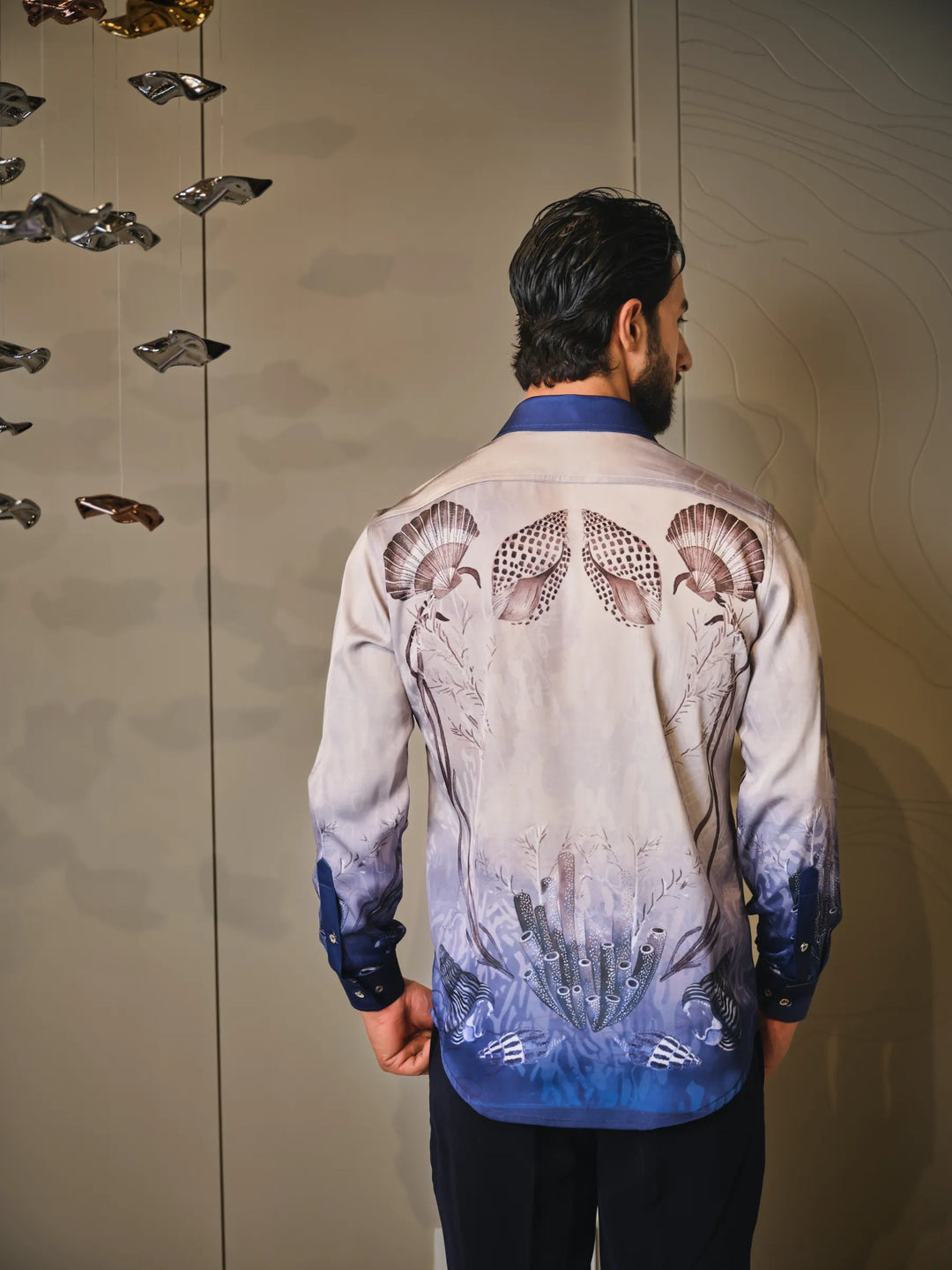 BLUE DIGITAL PRINT SHIRT