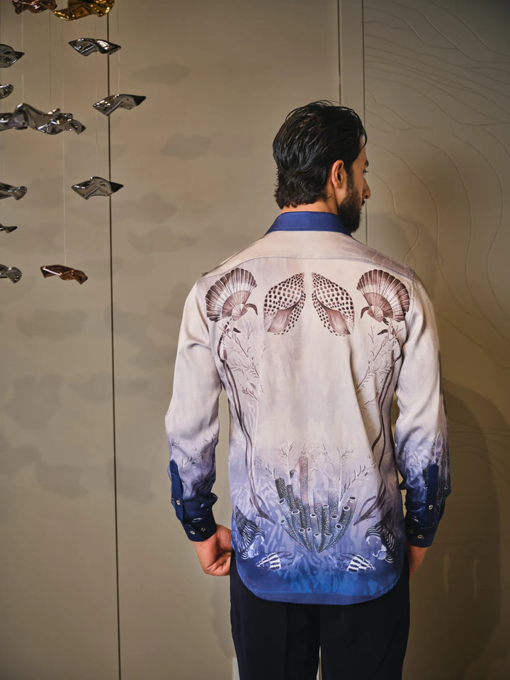 BLUE DIGITAL PRINT SHIRT