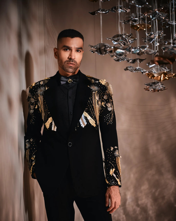 CELESTIAL EMBELLISHED BLACK TUXEDO