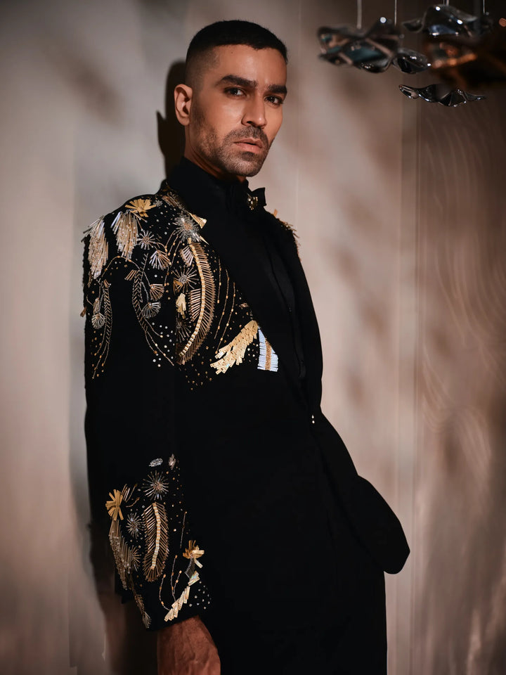 CELESTIAL EMBELLISHED BLACK TUXEDO