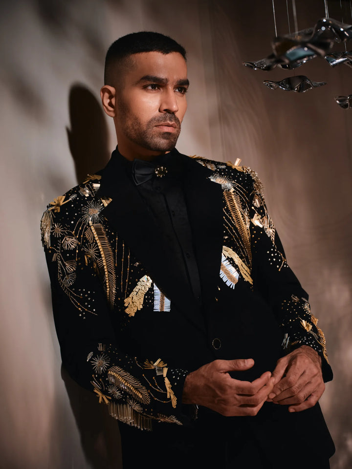 CELESTIAL EMBELLISHED BLACK TUXEDO