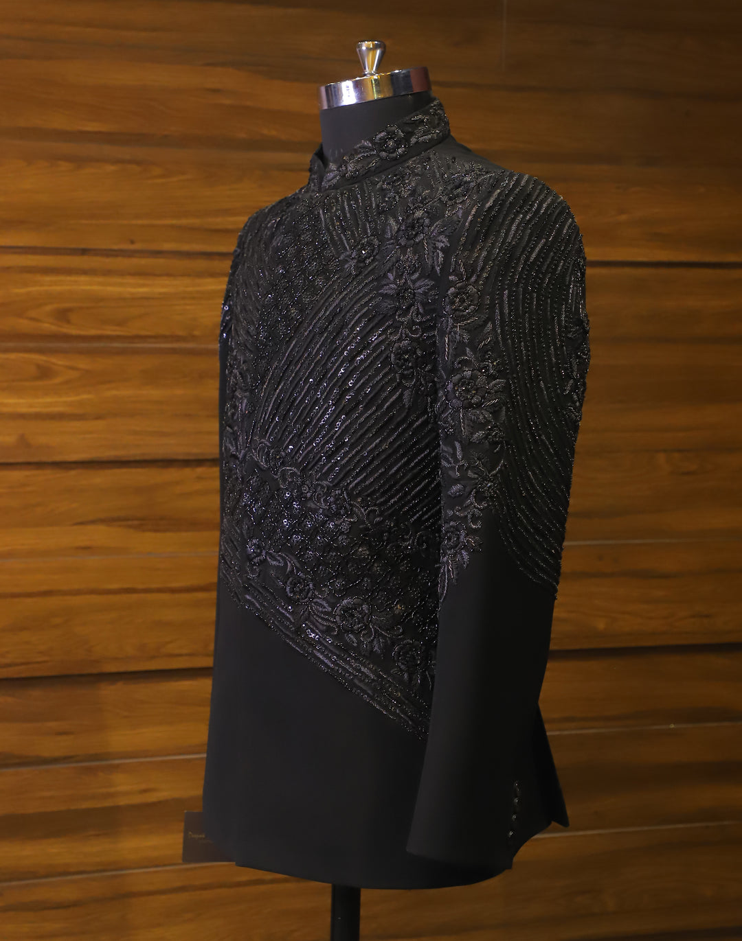 FARAWAY: The Monochrome Sequined Bandhgala